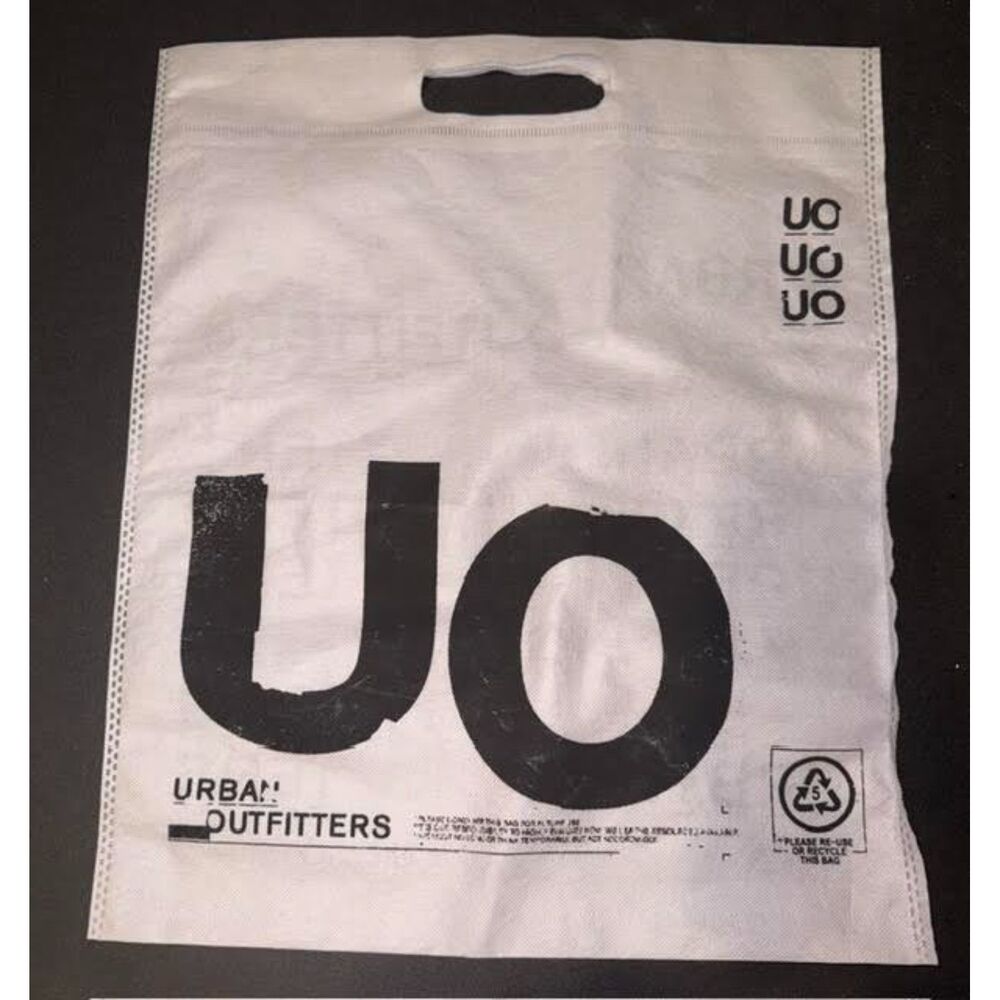Urban Outfitters Tote Bag Gray Graphic Print Logo 14.5 x 18 Reusable